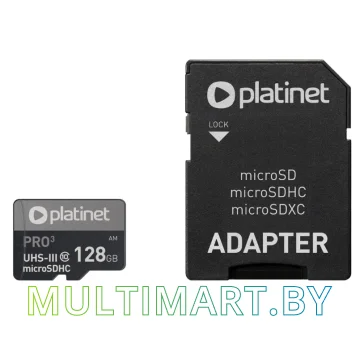 Карта памяти Platinet PMMSDX128UIII 128GB (с адаптером)